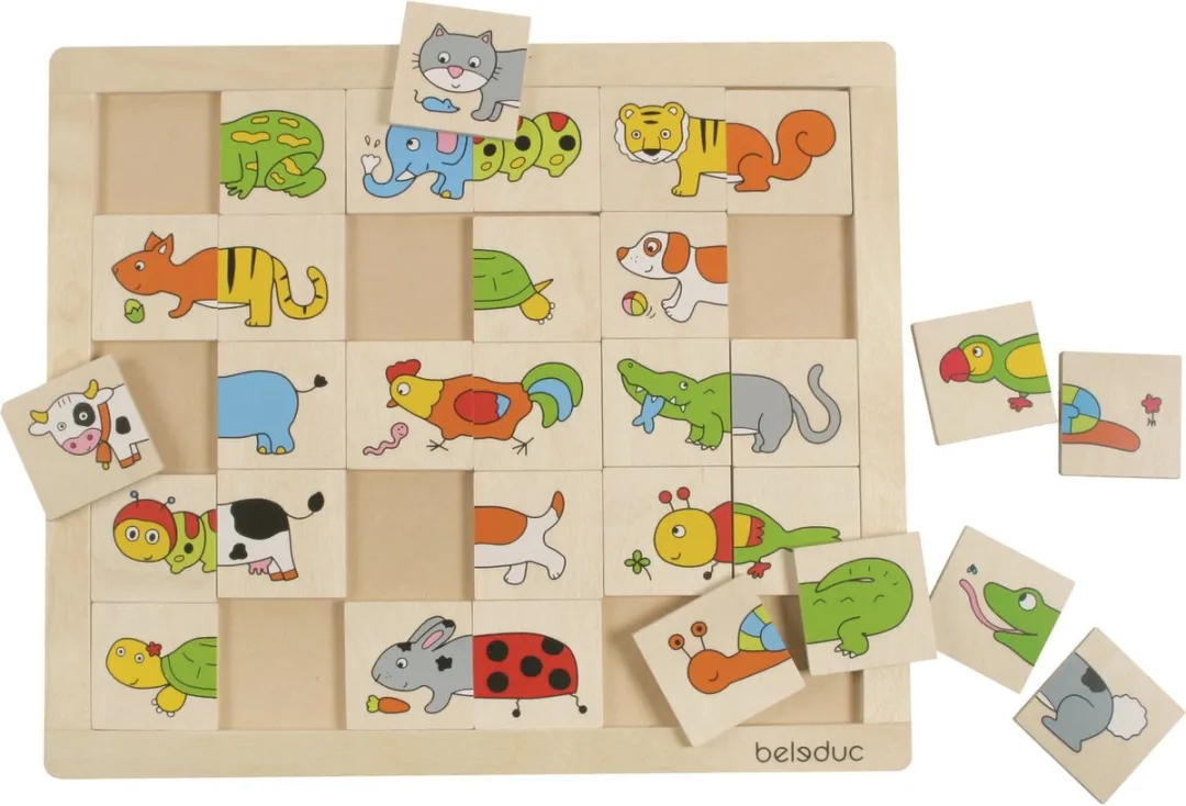 Beleduc Mix and Match Dieren Puzzel - 30 Stuks - Multicolor