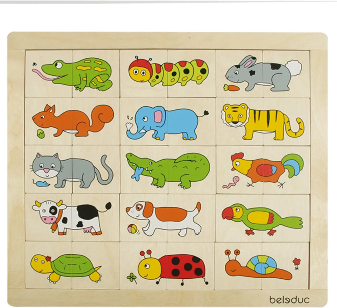 Beleduc Mix and Match Dieren Puzzel - 30 Stuks - Multicolor