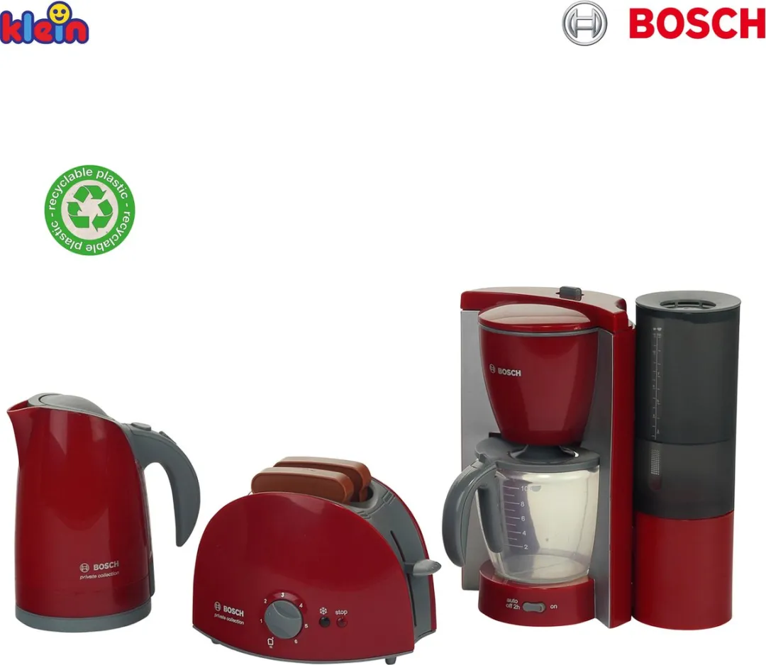 Klein Toys Bosch Speelgoed Keukenapparaten Ontbijtset - Rood/Zwart - afbeelding 6 van 6