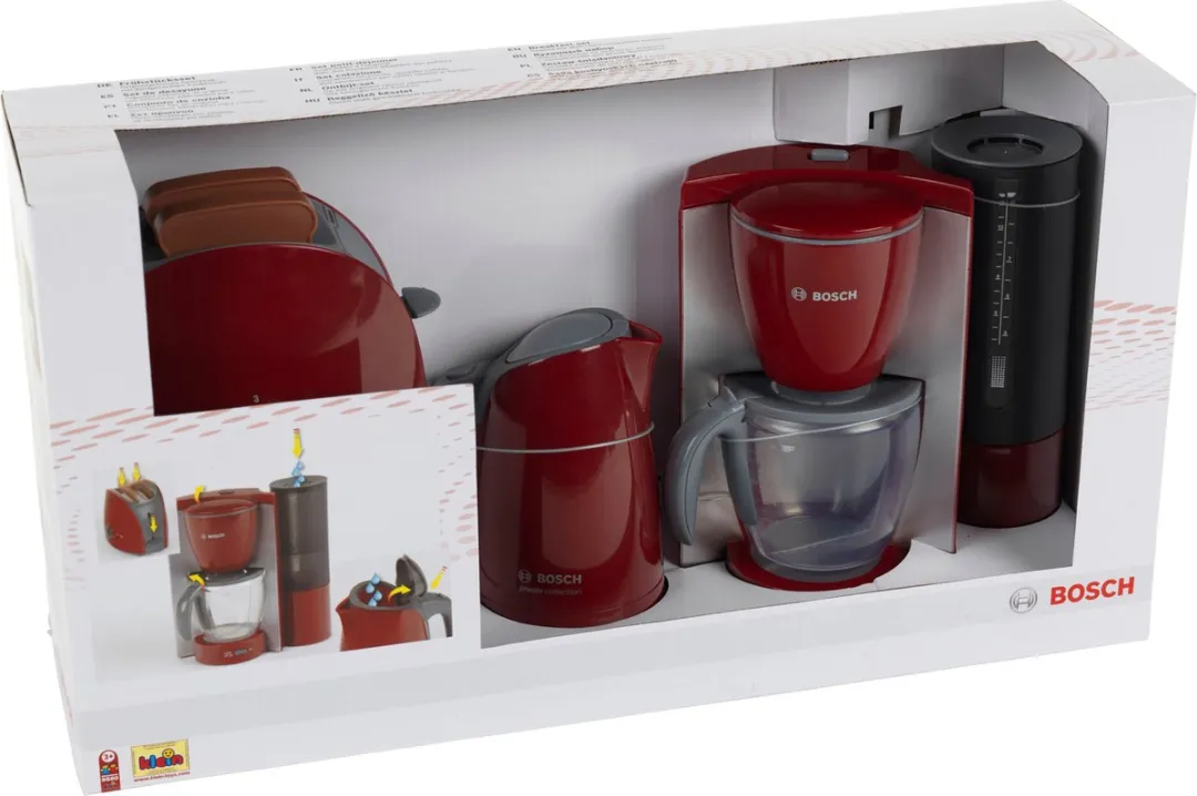 Klein Toys Bosch Speelgoed Keukenapparaten Ontbijtset - Rood/Zwart