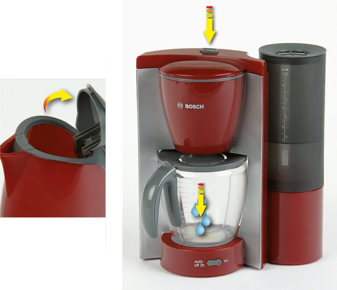 Klein Toys Bosch Speelgoed Keukenapparaten Ontbijtset - Rood/Zwart
