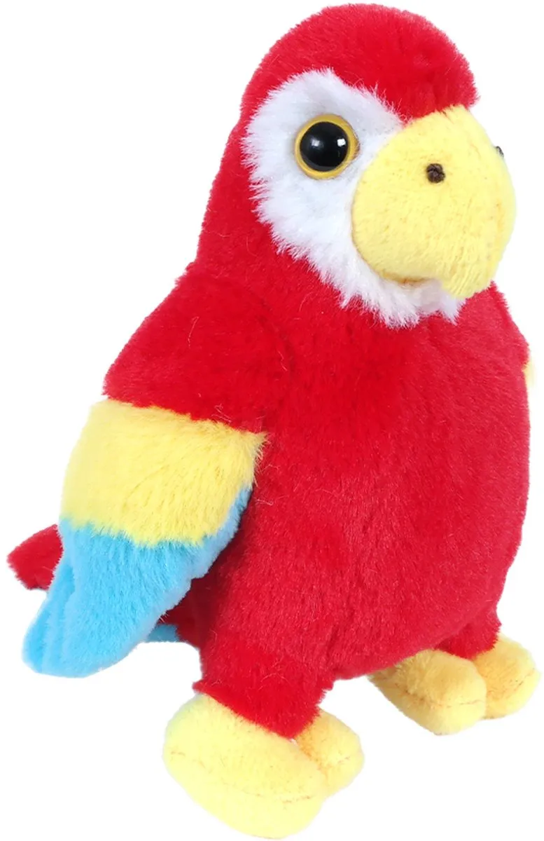 PIA Soft Toys Pluche Papegaai - Rood 12cm