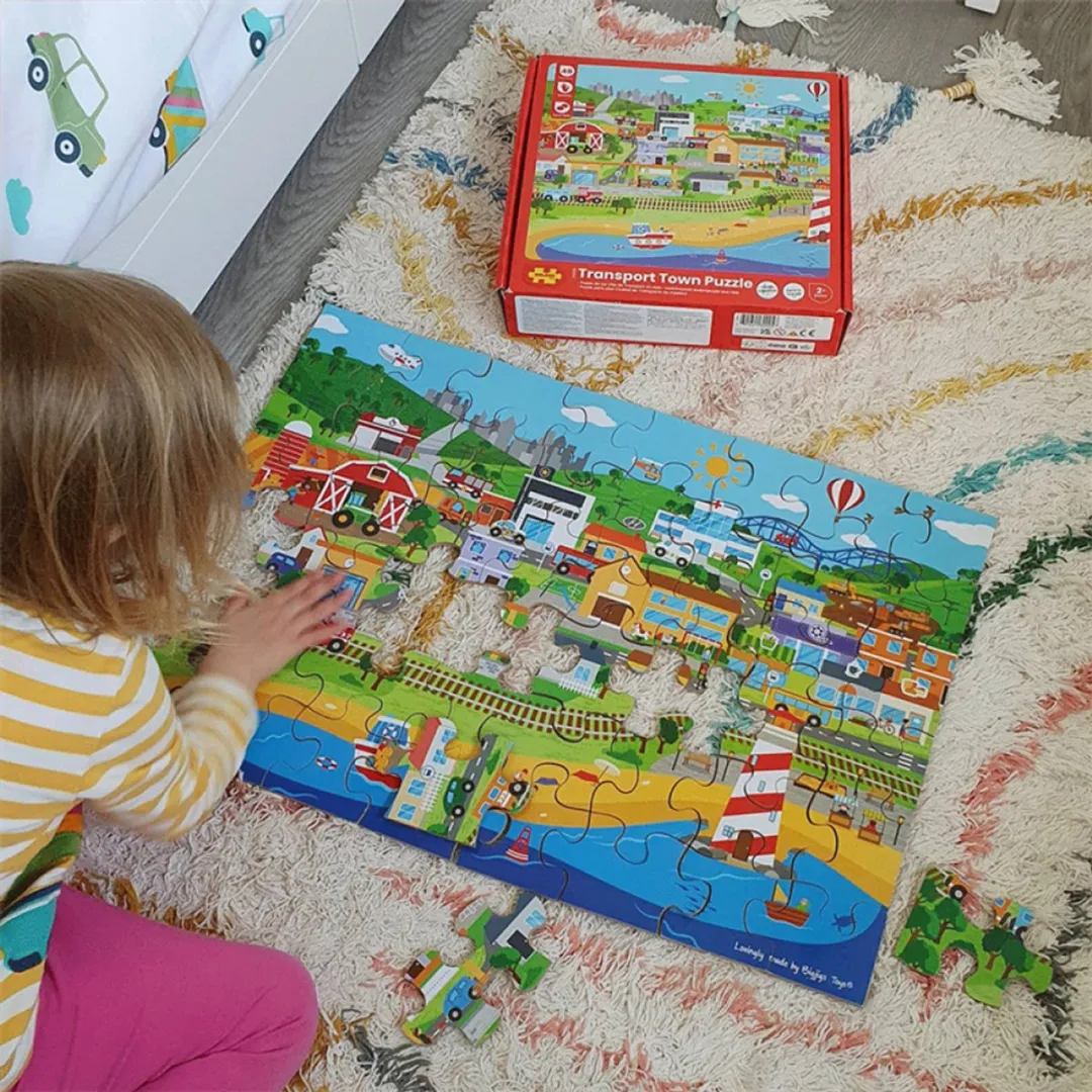BIGJIGS Vloerpuzzel Transportstad 1000 Stuks - Multicolor