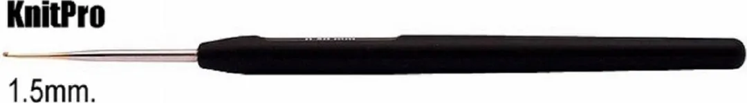 KnitPro Haaknaalden Softgrip Staal 1.50mm - Zwart