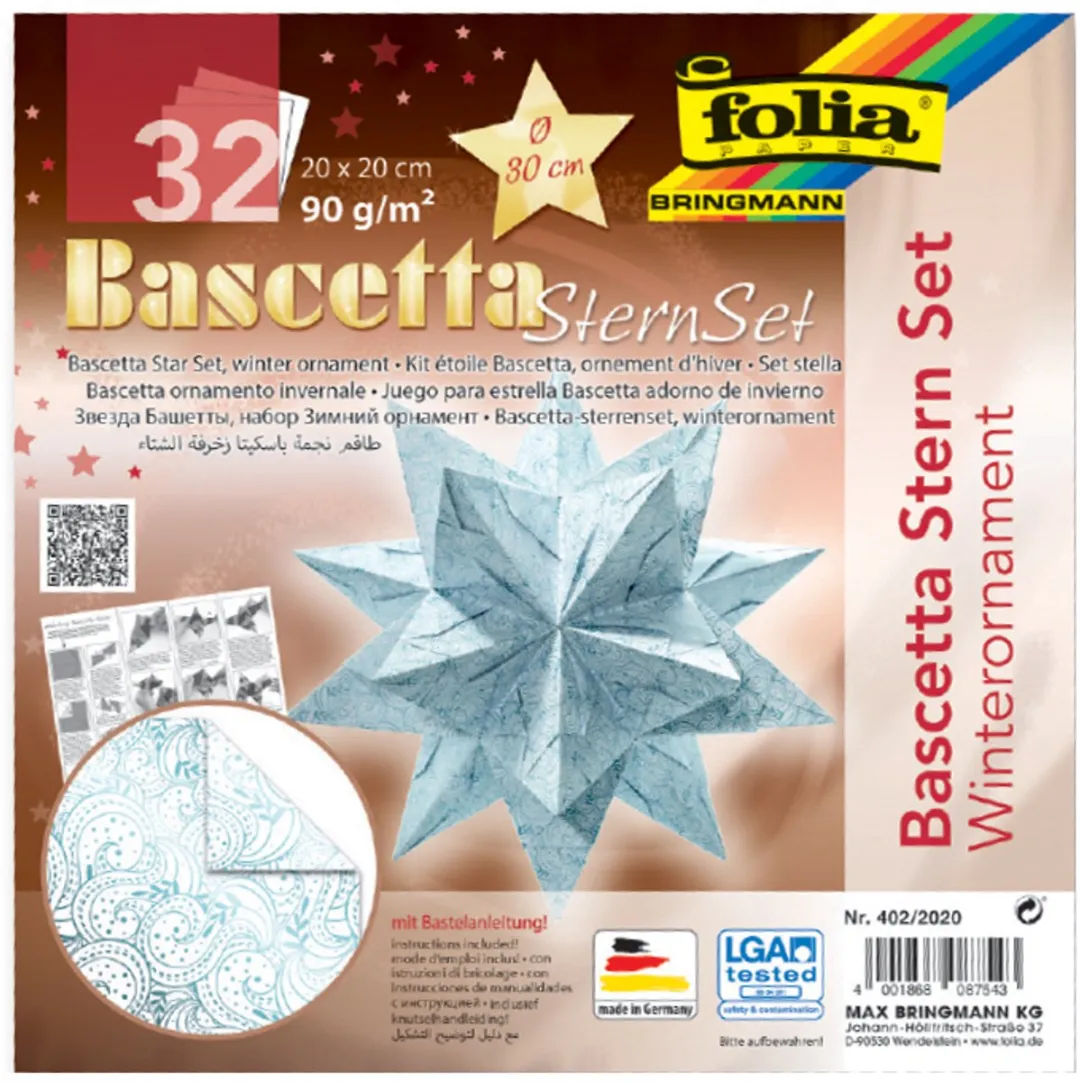 Folia Vouwbladen Bascetta-ster Rood 200x200mm