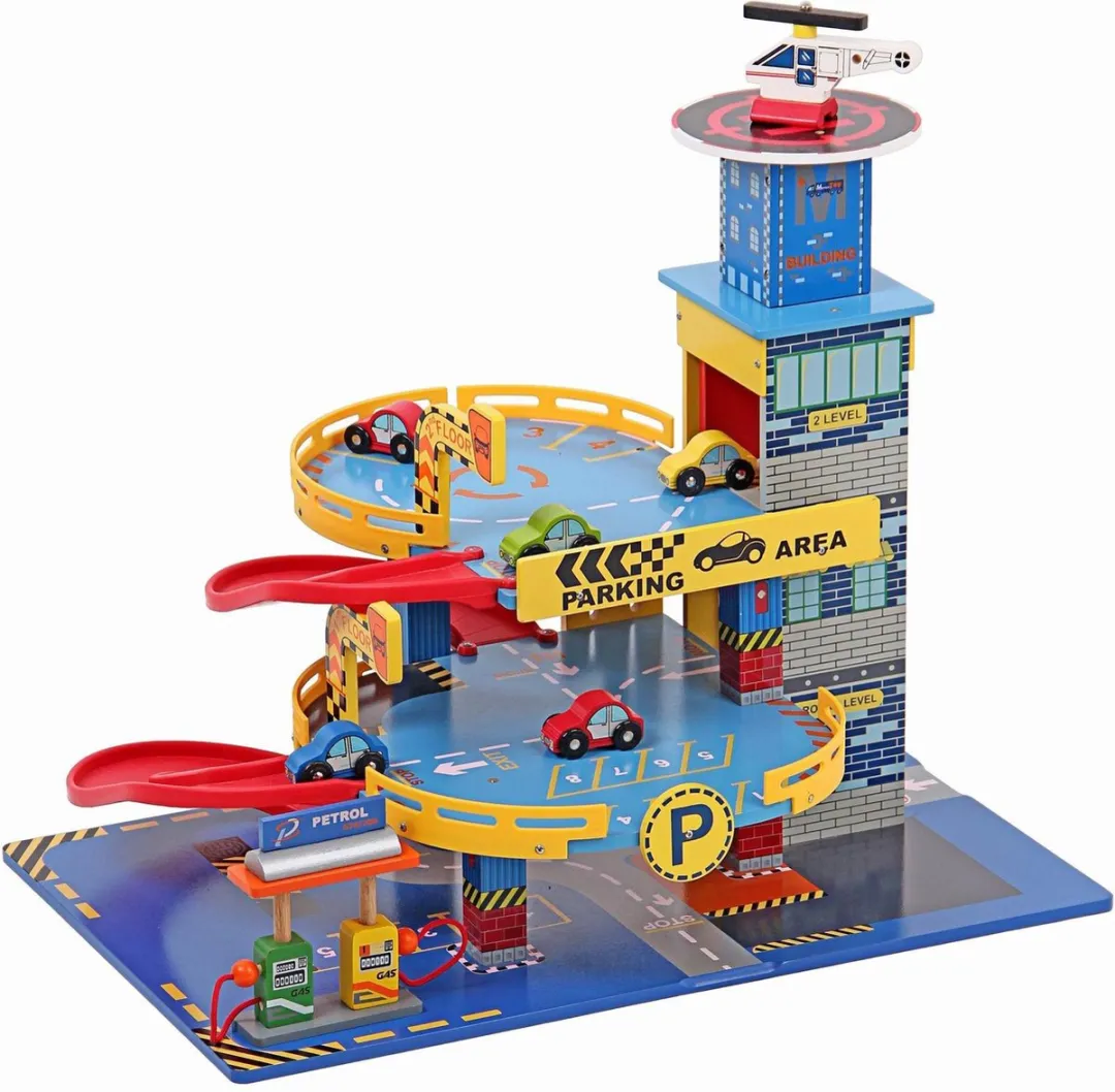 Base Toys Houten Garage Metropool mt3381 - Blauw