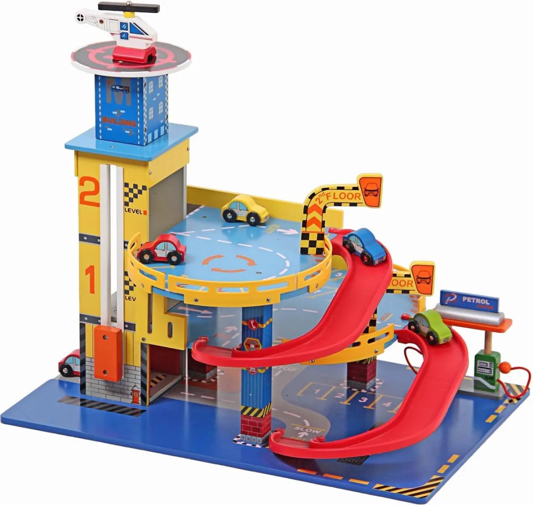 Base Toys Houten Garage Metropool mt3381 - Blauw