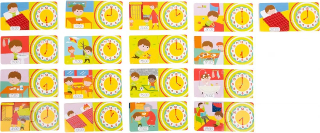 Small Foot Telling Time Learning Puzzle 2974 - Multicolor