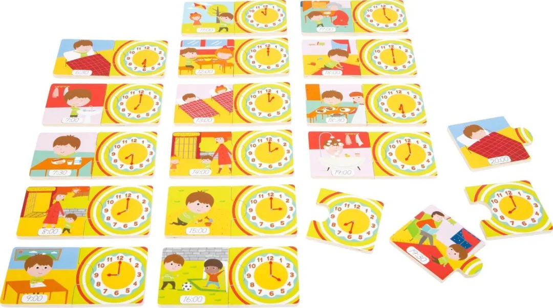 Small Foot Telling Time Learning Puzzle 2974 - Multicolor