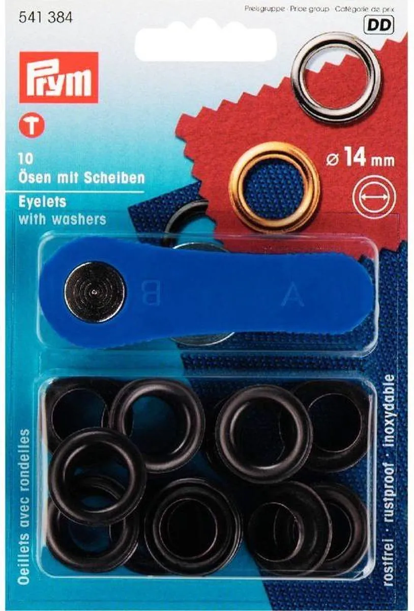 Prym 14mm Ringen & Schijven - 10 Stuks - Zwart
