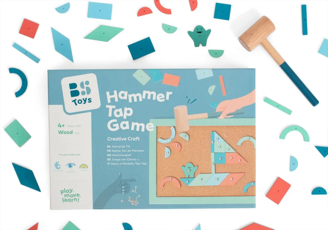 BS Toys Hamertje Tik - 45 Onderdelen - FSC Hout - Multicolor
