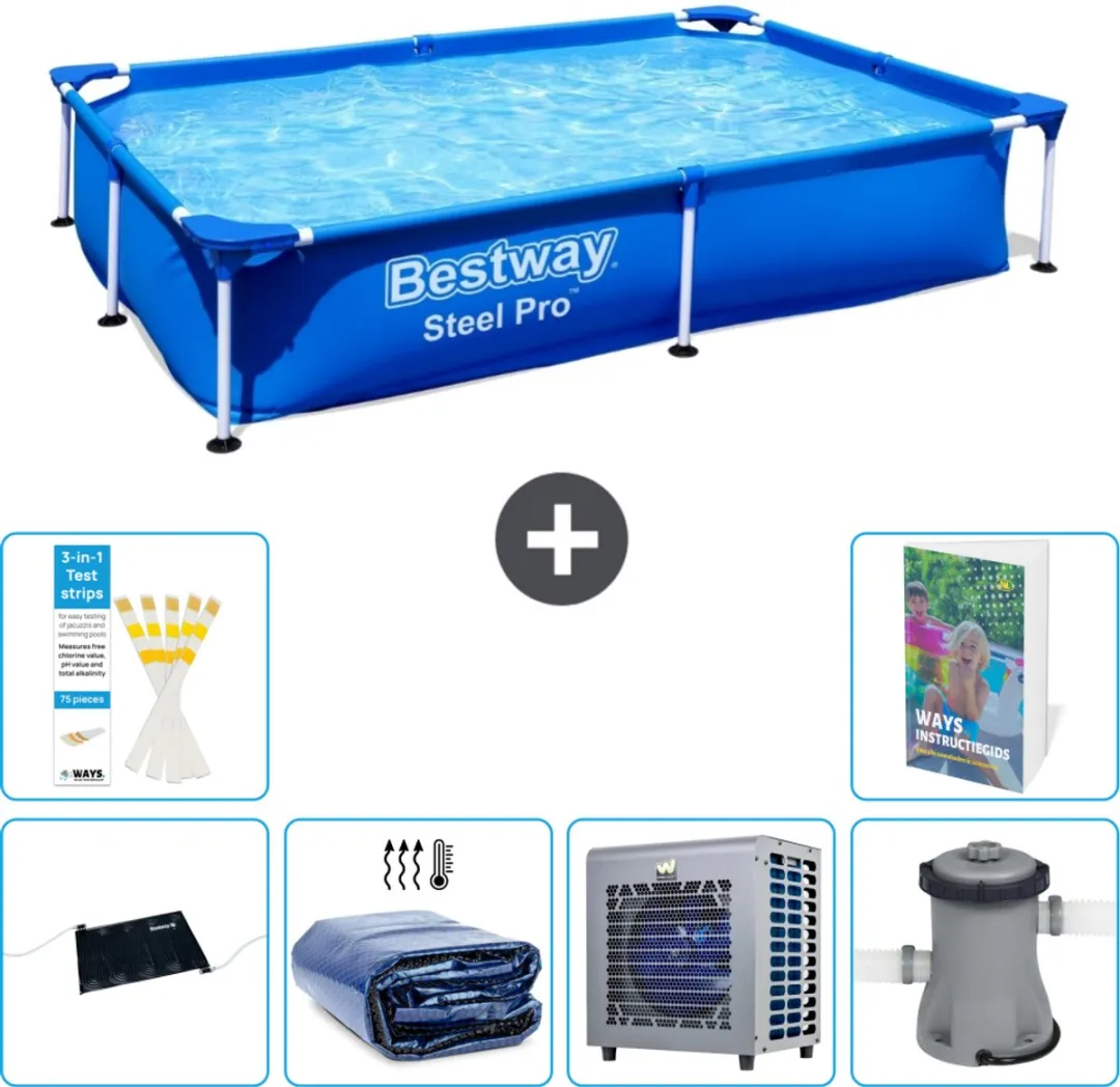 Bestway Steel Pro Zwembad 221x150x43cm Blauw