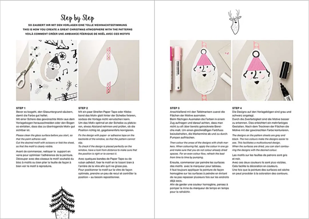 Rico Design Window Chalk Art Templates Jolly Christmas - 3 Stuks