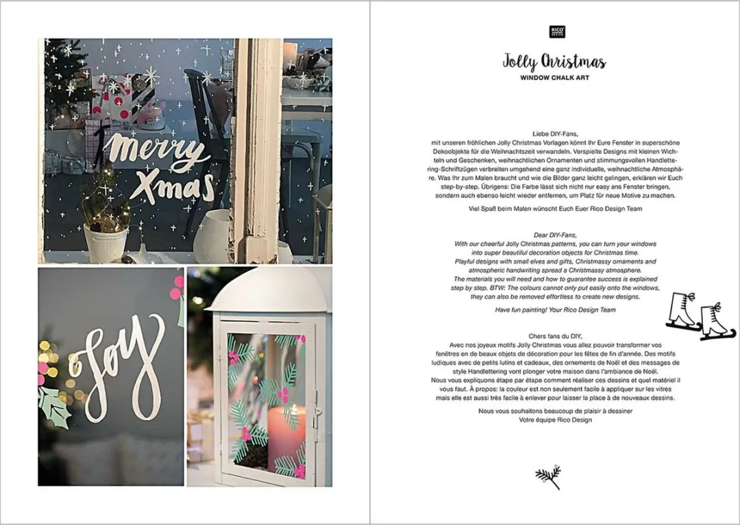 Rico Design Window Chalk Art Templates Jolly Christmas - 3 Stuks