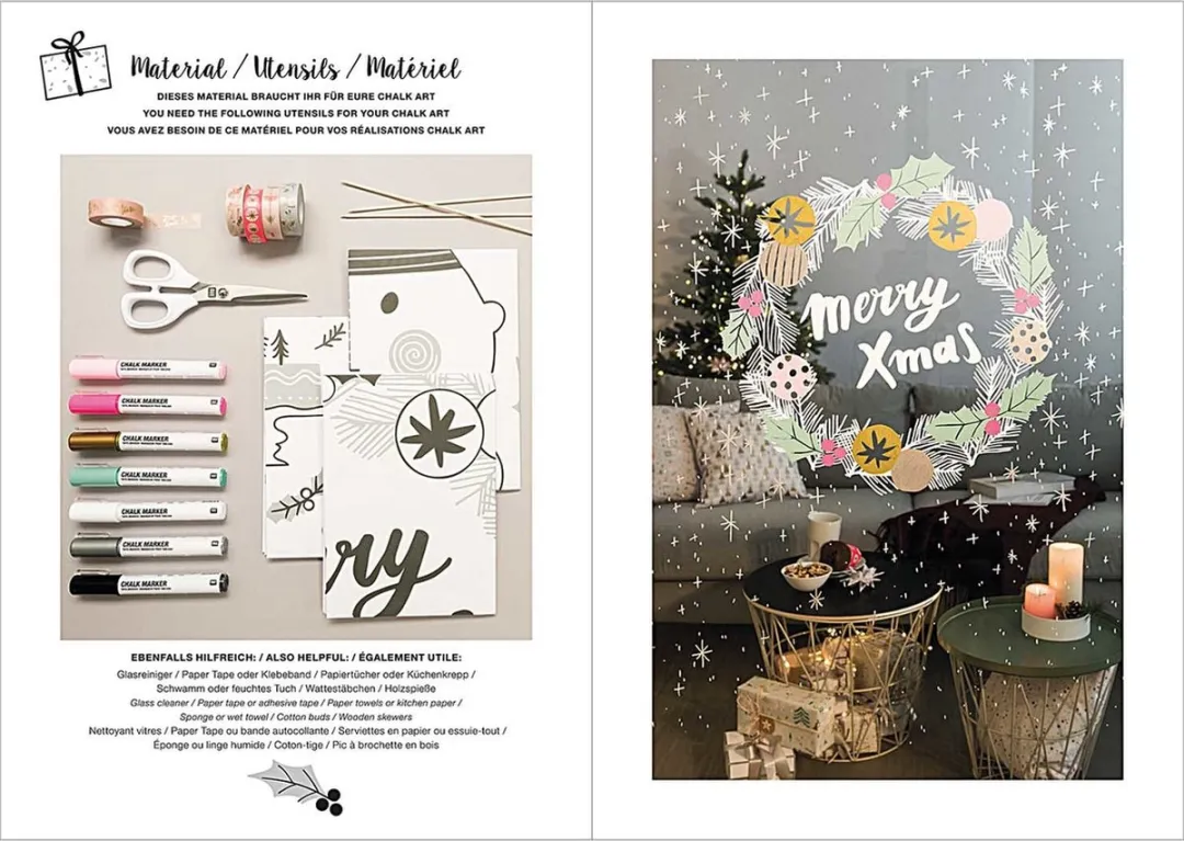 Rico Design Window Chalk Art Templates Jolly Christmas - 3 Stuks