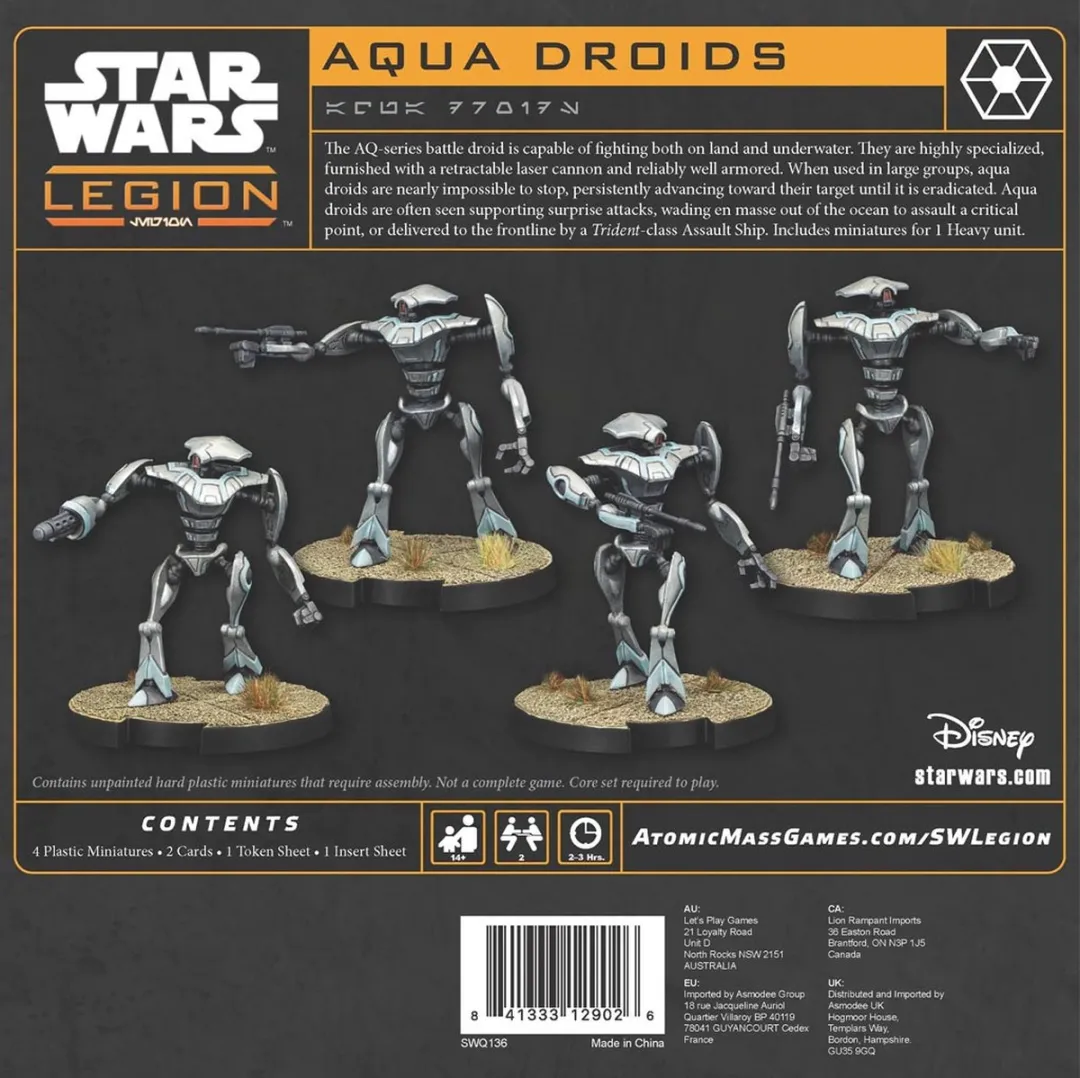 Atomic Mass Games Star Wars Legion SWQ136 Aqua Droid Unit - Ongeverfd