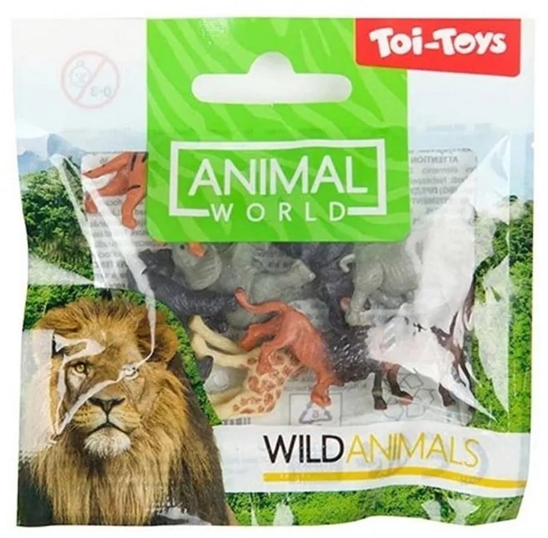 Toi-Toys Mini Wilde Dieren Speelfiguurtjes - 8 Stuks - Dierentuin