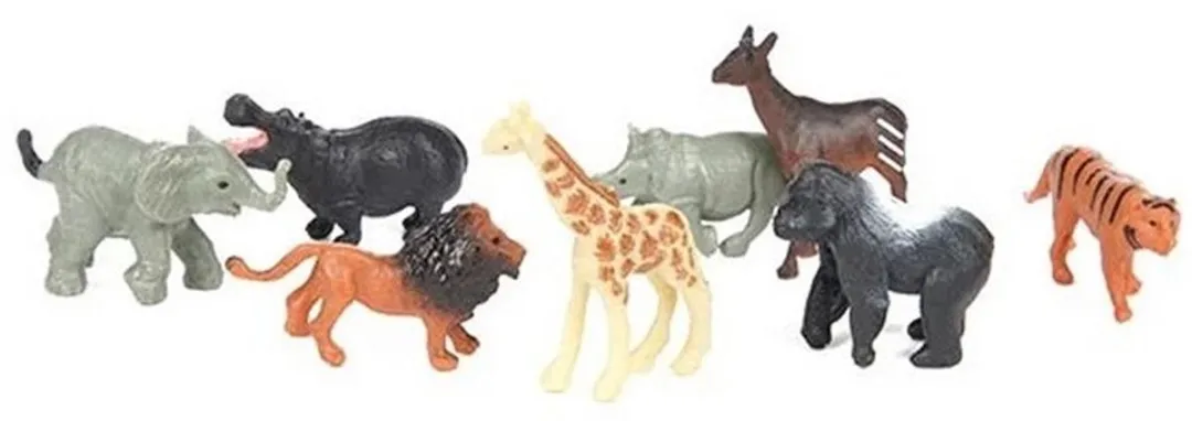 Toi-Toys Mini Wilde Dieren Speelfiguurtjes - 8 Stuks - Dierentuin