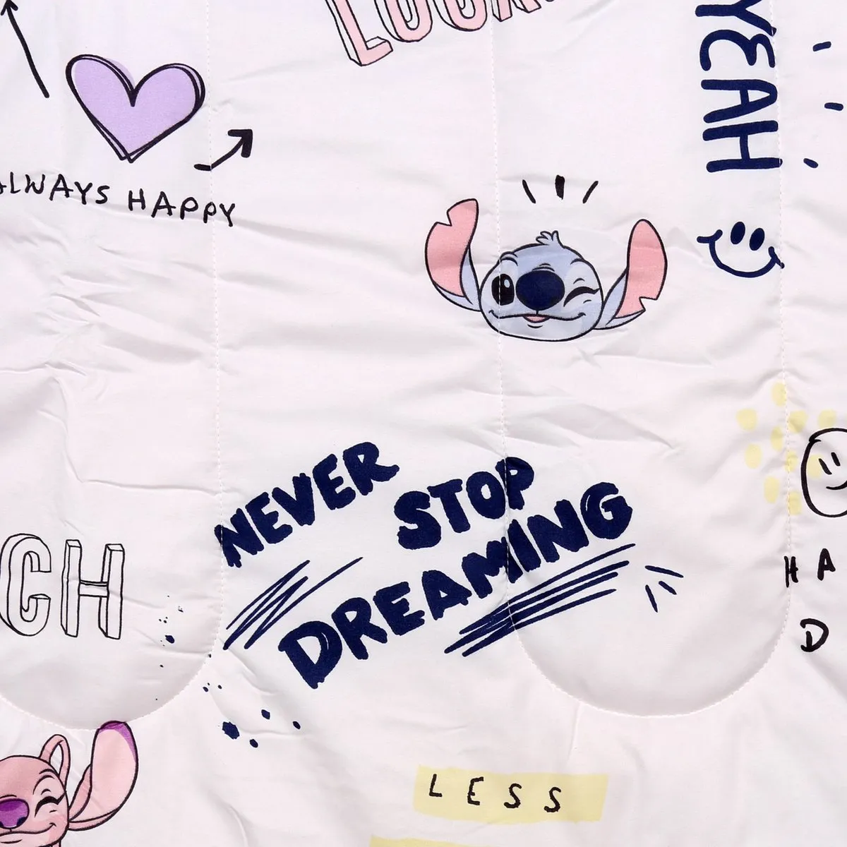 Disney Stitch Dekentje 120x150cm - Roze/Wit - afbeelding 3 van 5