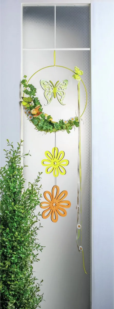 Glorex Hobby Houten Bloem Decoratie Hanger 17x16cm - Beige