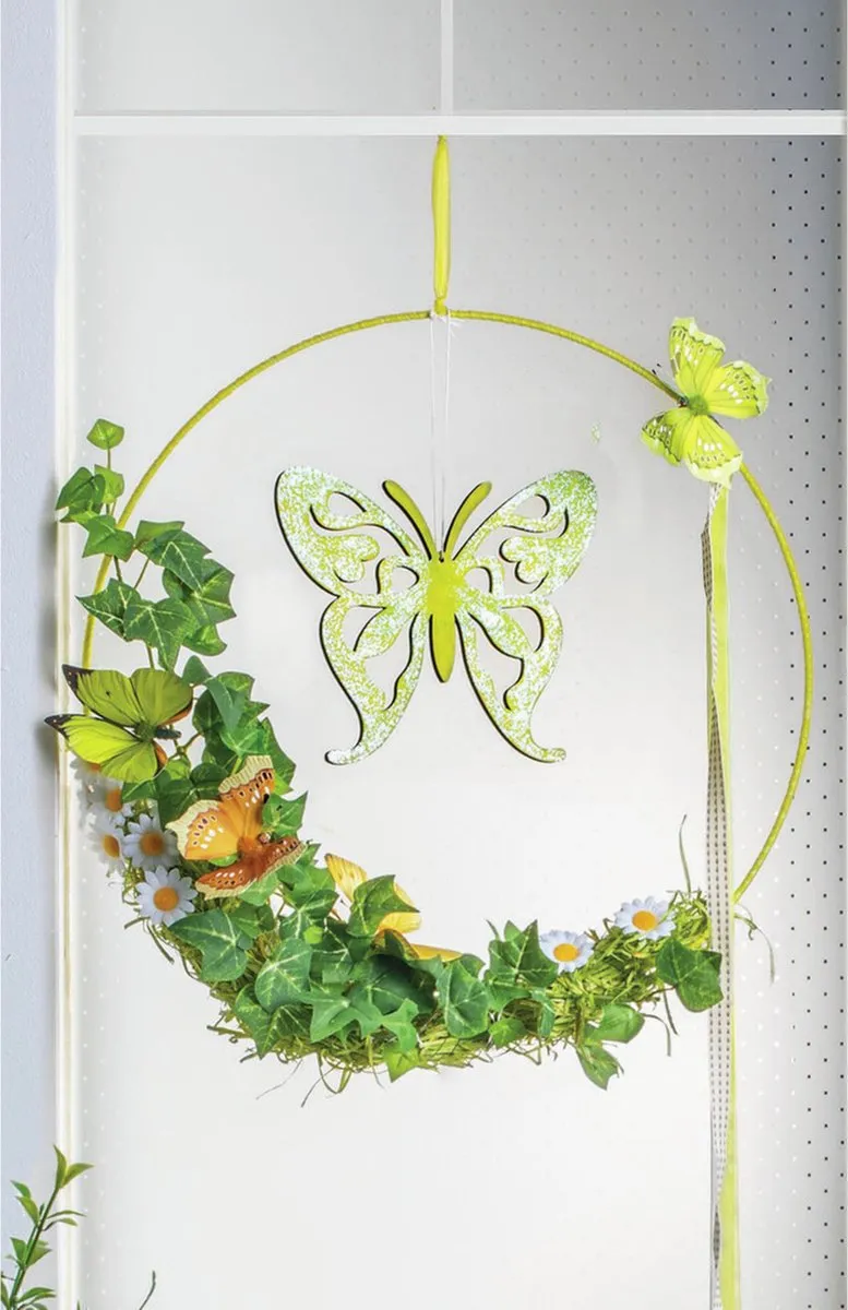 Glorex Hobby Houten Bloem Decoratie Hanger 17x16cm - Beige