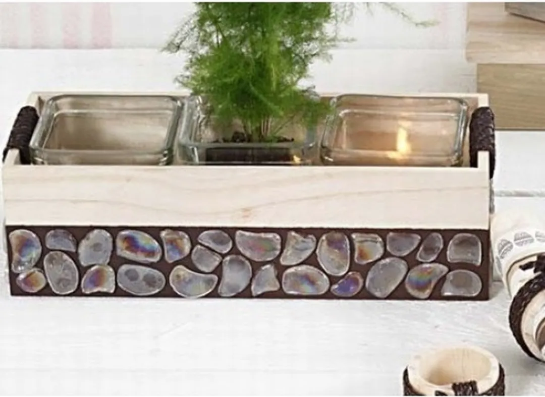 Creativ Company Houten Opslagkratten Multicolor - 3 Stuks