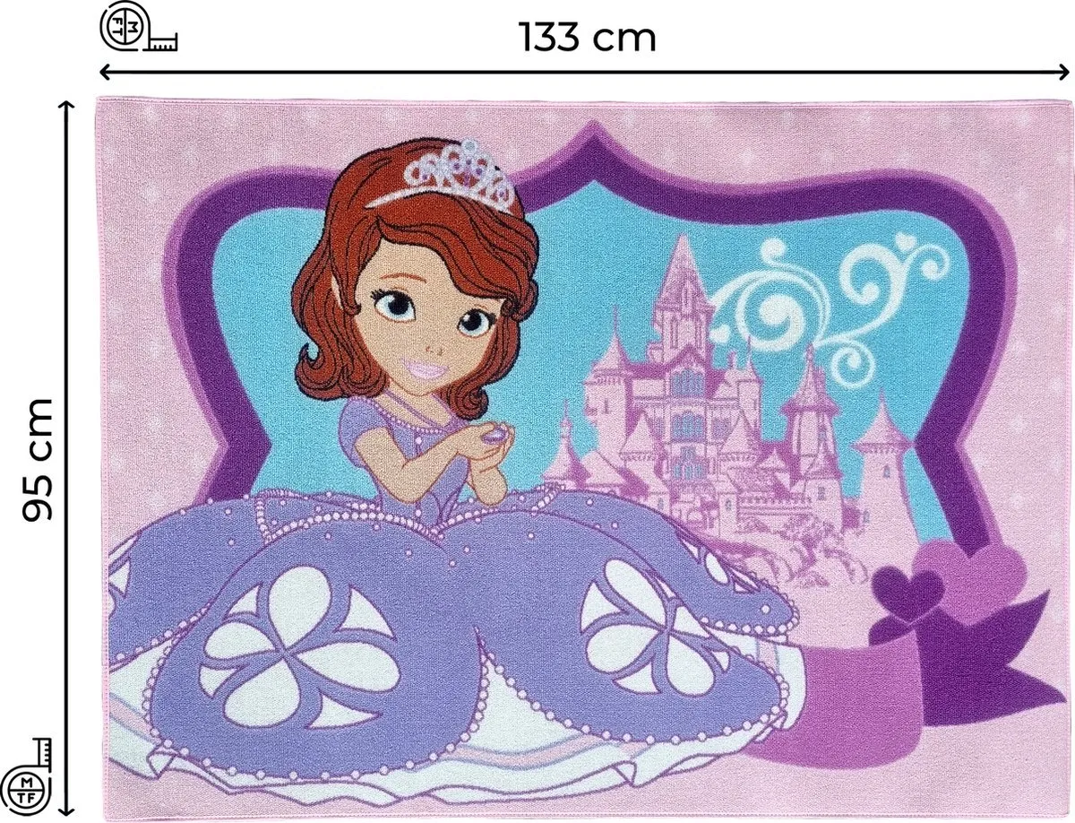 Disney Sofia Castle Vloerkleed 95x133cm - Roze