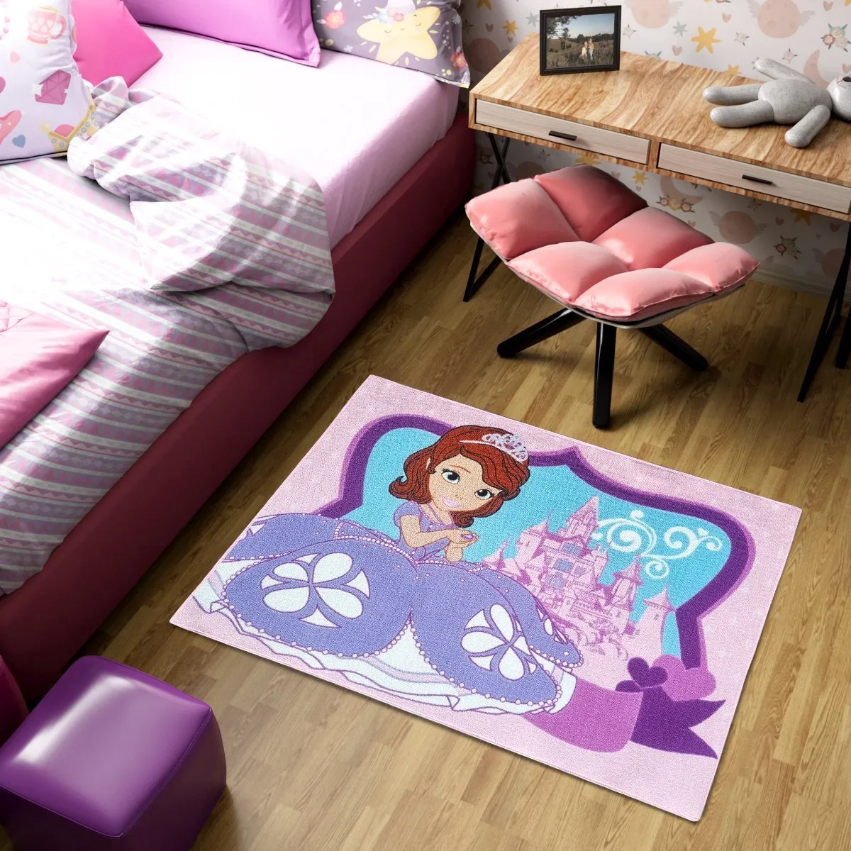 Disney Sofia Castle Vloerkleed 95x133cm
