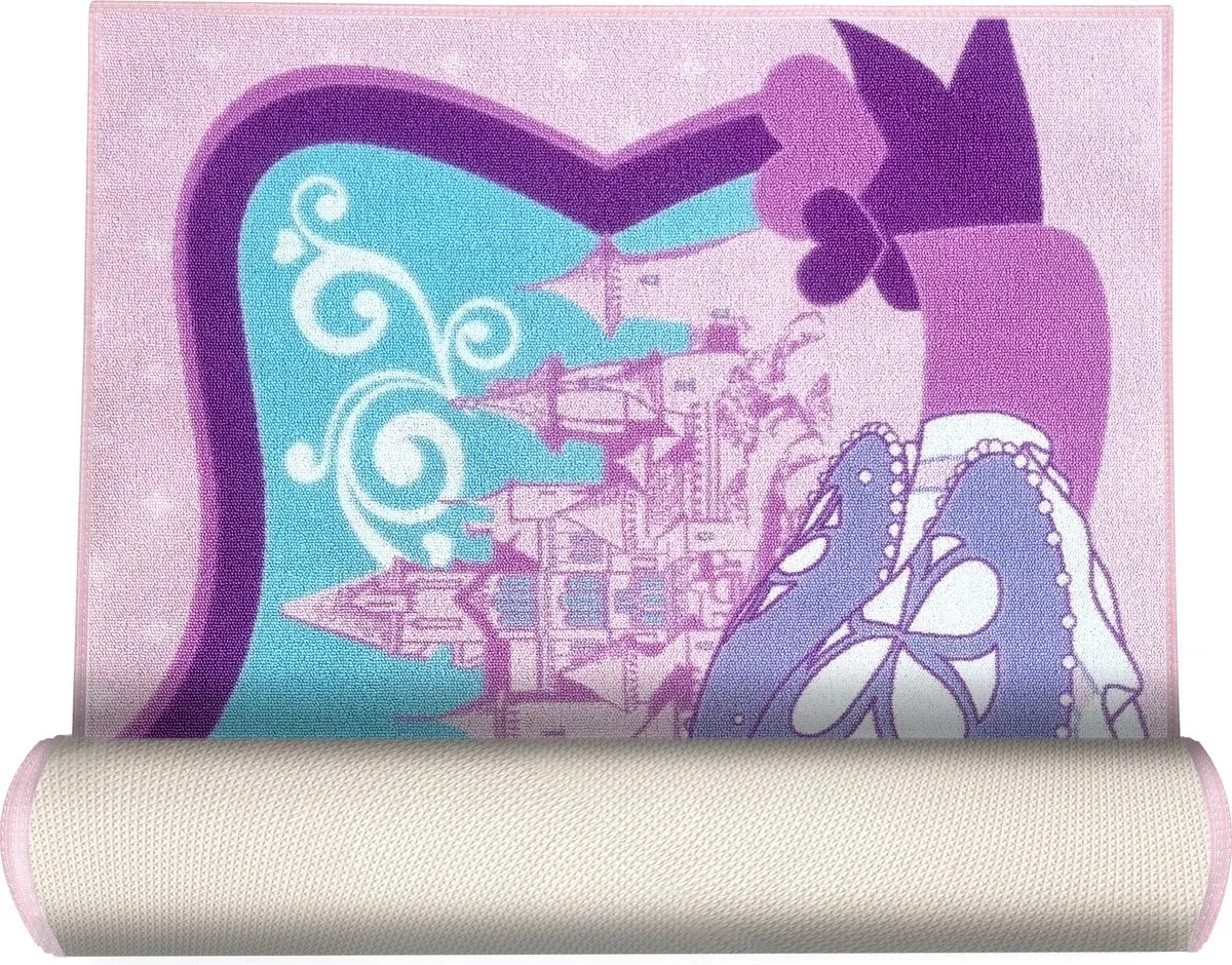 Disney Sofia Castle Vloerkleed 95x133cm - Roze