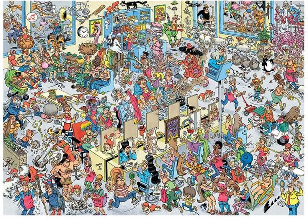 Jan van Haasteren Bij de Kapper Legpuzzel 1000 Stuks - Meerkleurig