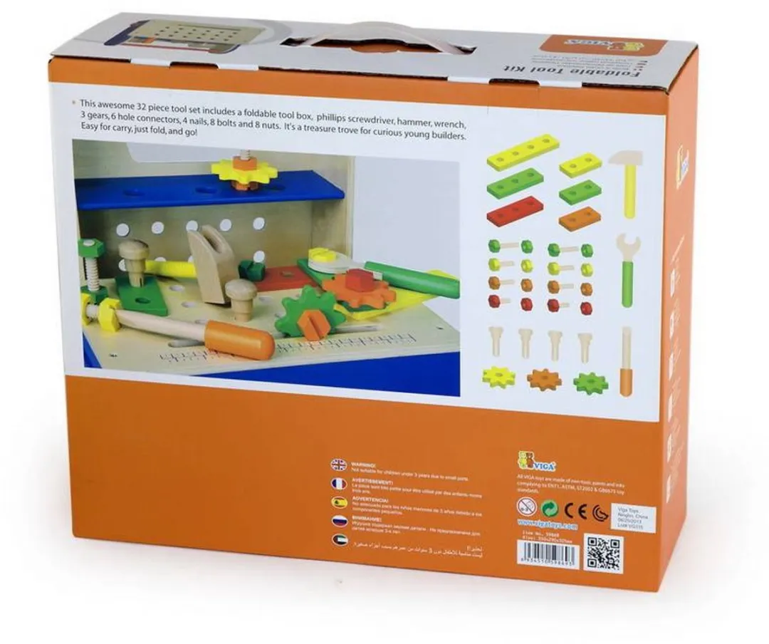 Viga Toys Werkbank Tafelmodel - 32-delig Multicolor