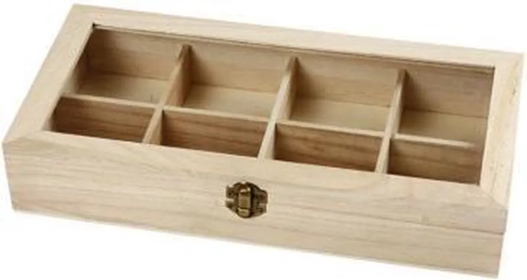 Creativ Company Houten Doos met Glazen Deksel 32x16x6cm