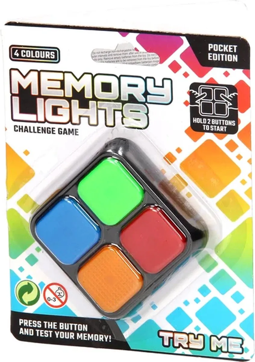 Johntoy Memory Lights Pocket Editie 5cm - Licht & Geluid