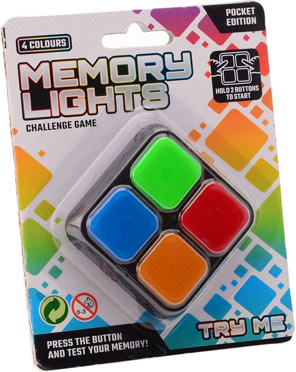 Johntoy Memory Lights Pocket Editie 5cm - Licht & Geluid