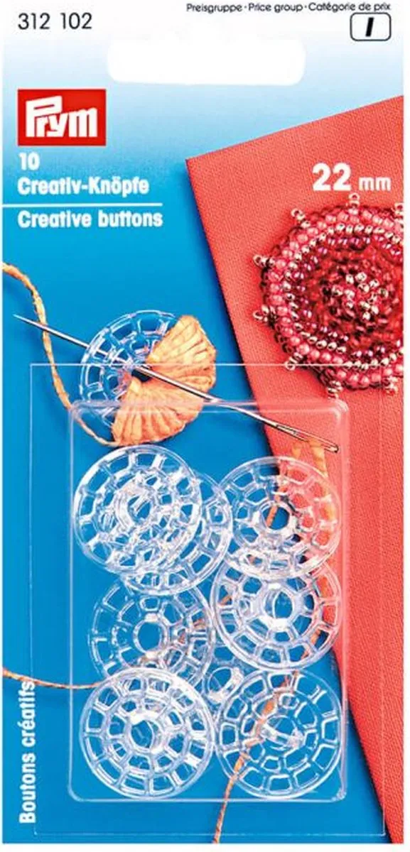 Prym Creatiefknopen 22mm Transparant - 10 Stuks