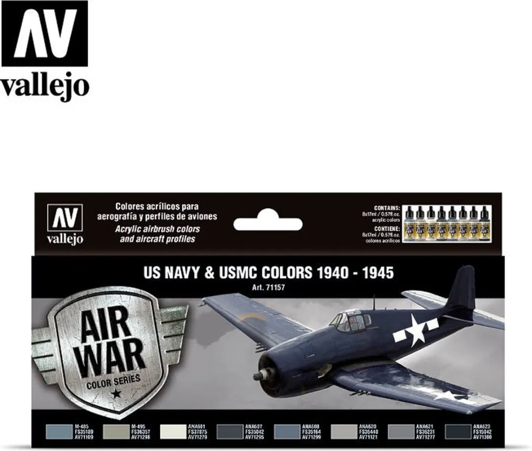 Vallejo Hobbyverf Acrylverf US Navy USMC 1940-1945 - 8x18ml