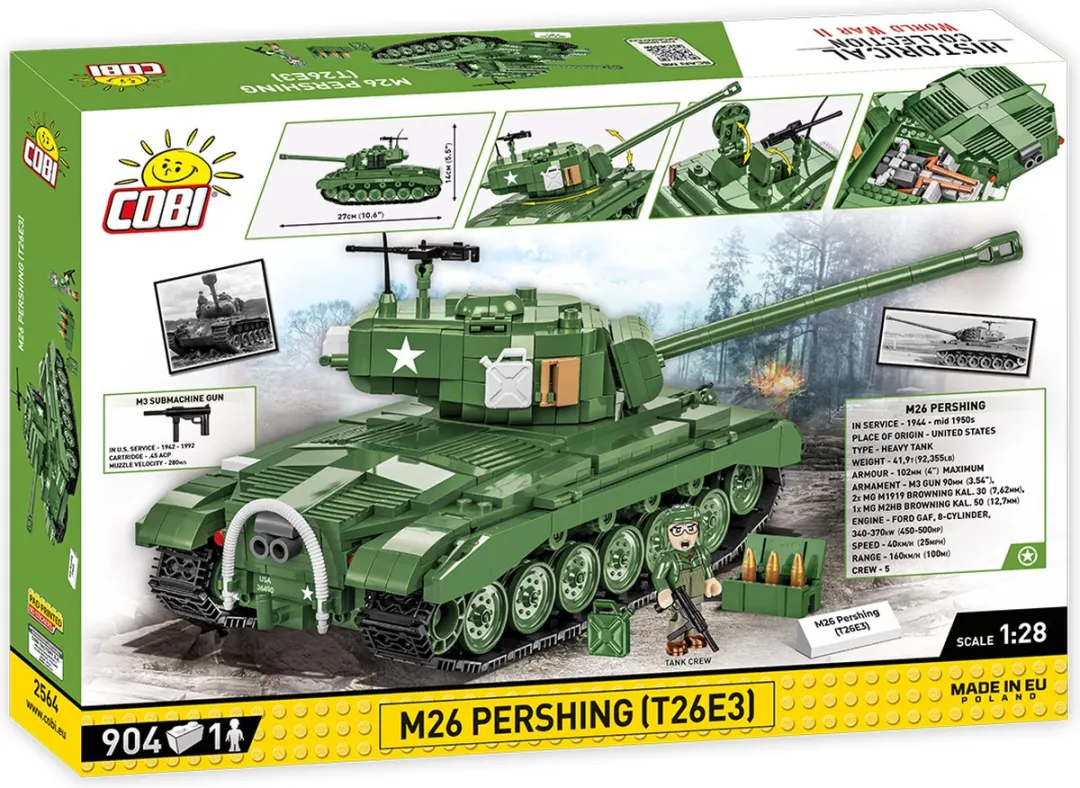 Cobi WW2 M-26 Pershing Tank - 904 Stuks - 1:2 Schaal - Meerkleurig