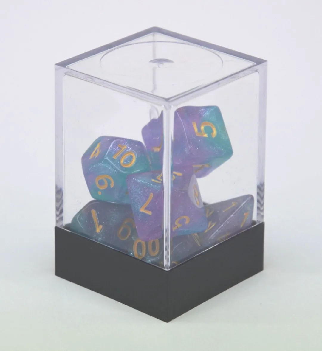 HOT Games Stardust Aqua Dobbelstenen Set - 7 Stuks - Paars