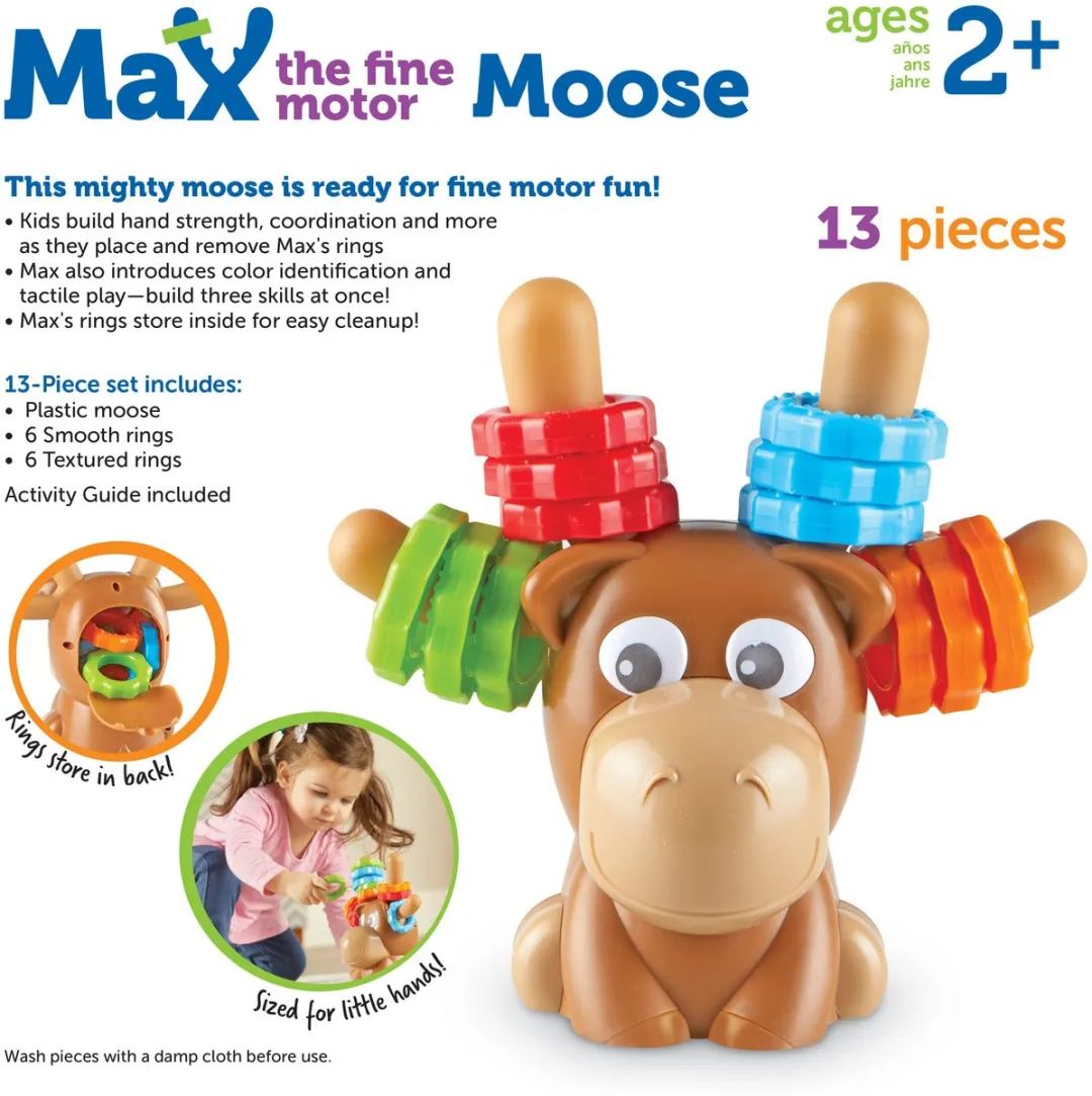 Learning Resources Max de Eland Educatief Spel - 12 Ringen - Meerkleurig