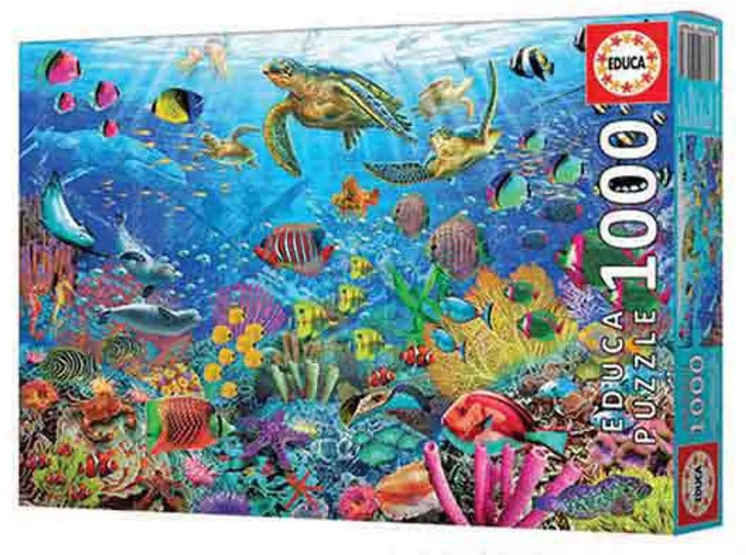Educa Schildpadden in het Paradijs Puzzel 1000 Stuks - Meerkleurig