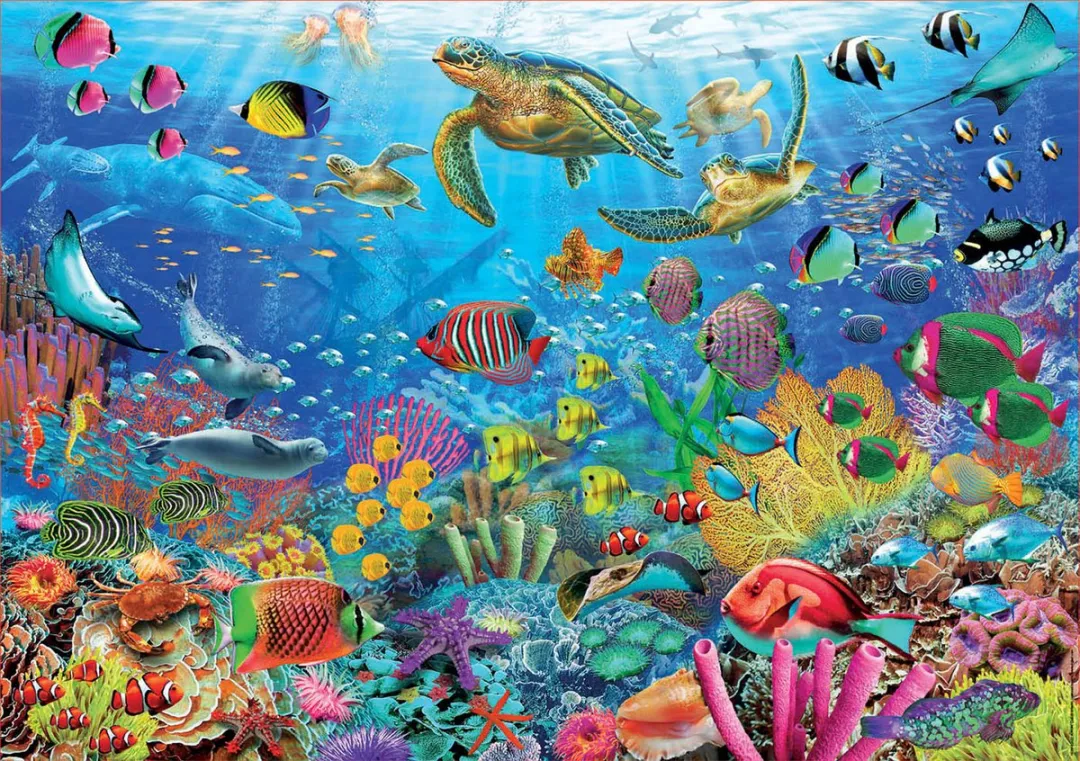 Educa Schildpadden in het Paradijs Puzzel 1000 Stuks - Meerkleurig
