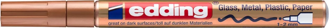 edding Glanslakmarker 751 Rond 1-2mm - Aluminium/Koper