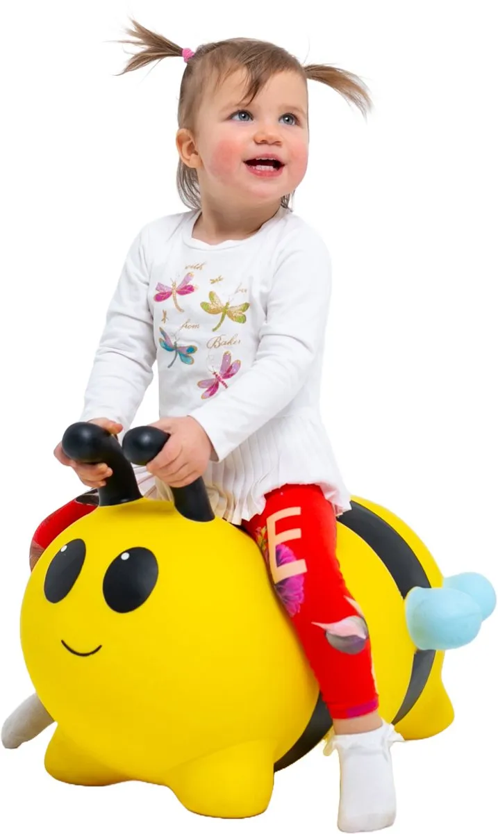 VTOYZ JUMPY Bij Skippybal 100kg - Geel/Zwart - Incl. Pomp