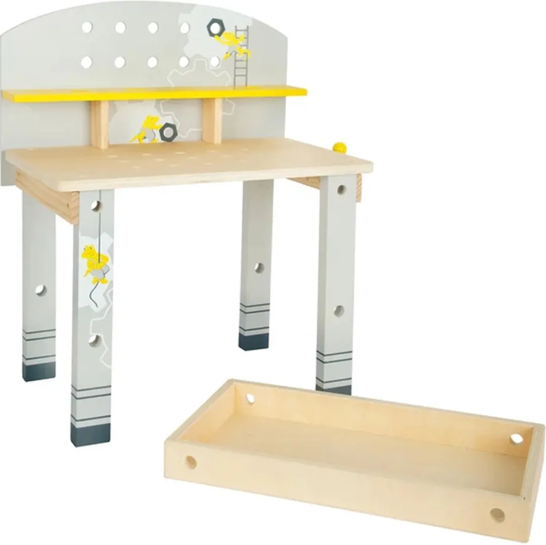 Small Foot Houten Werkbank Compact Miniwob - 28 Onderdelen - Grijs/Geel/Wit/Zwart/Hout - afbeelding 6 van 6