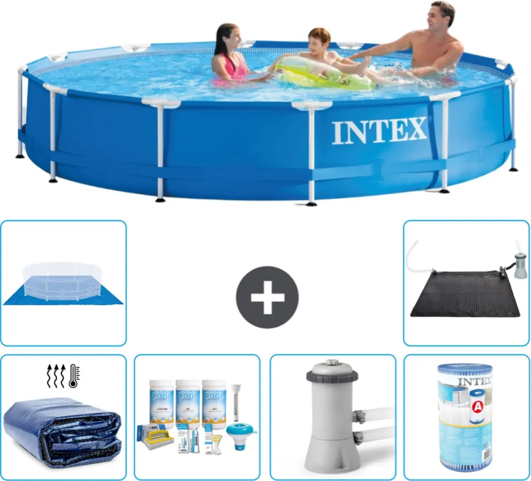 Intex 28210NP-Blauw Rond Frame Zwembad 366x76cm - Blauw