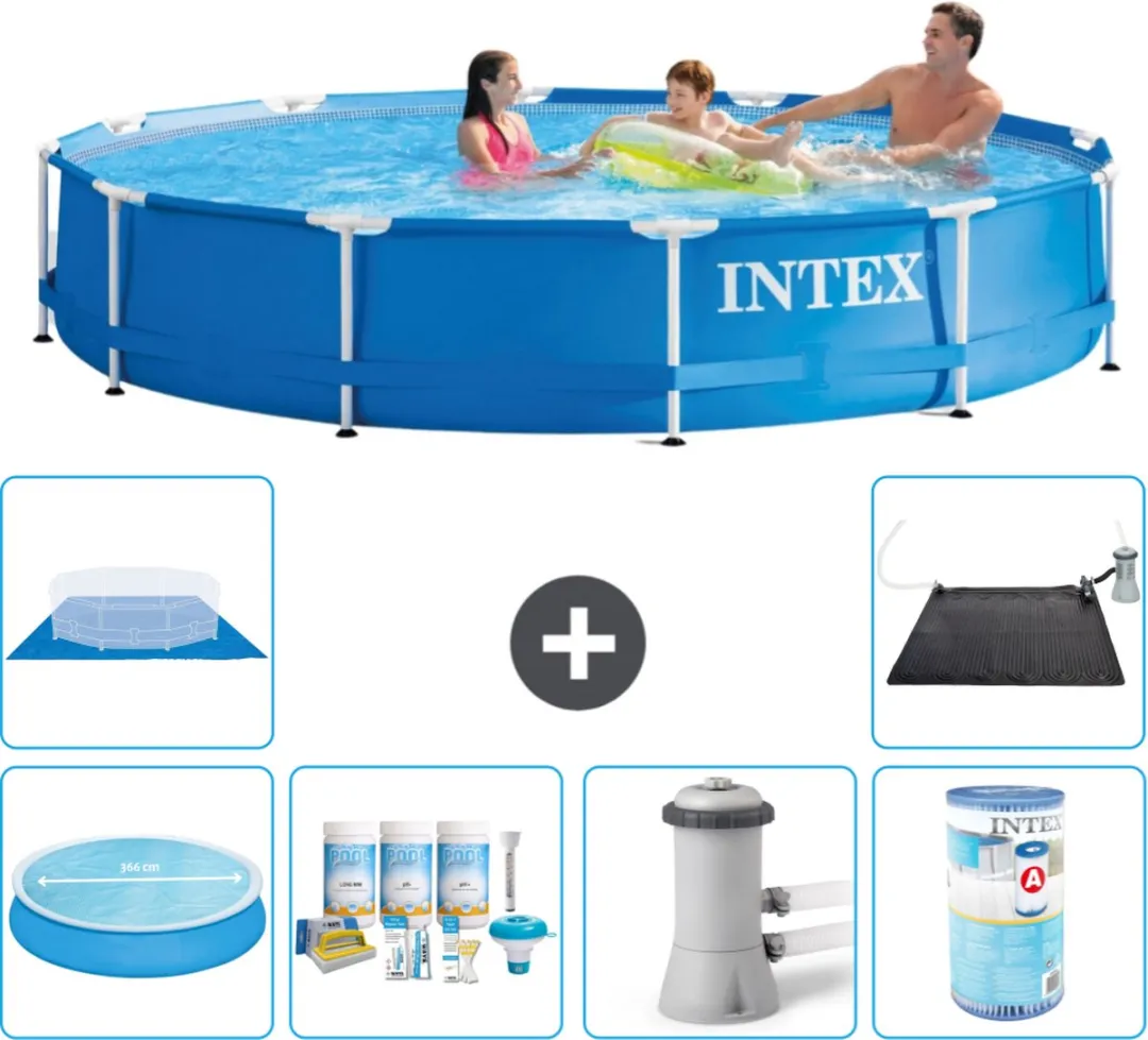 Intex 28210NP-Blauw Rond Frame Zwembad 366x76cm