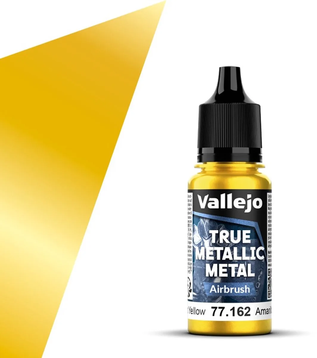 Vallejo Hobbyverf True Metallic Metal Airbrush Stralend Geel 18ml