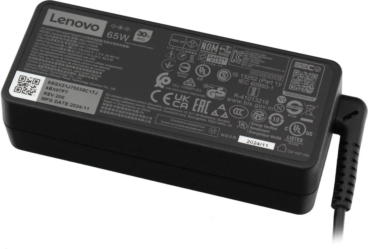 Lenovo 5A10J40449 Oplader 65W - Zwart - afbeelding 6 van 6