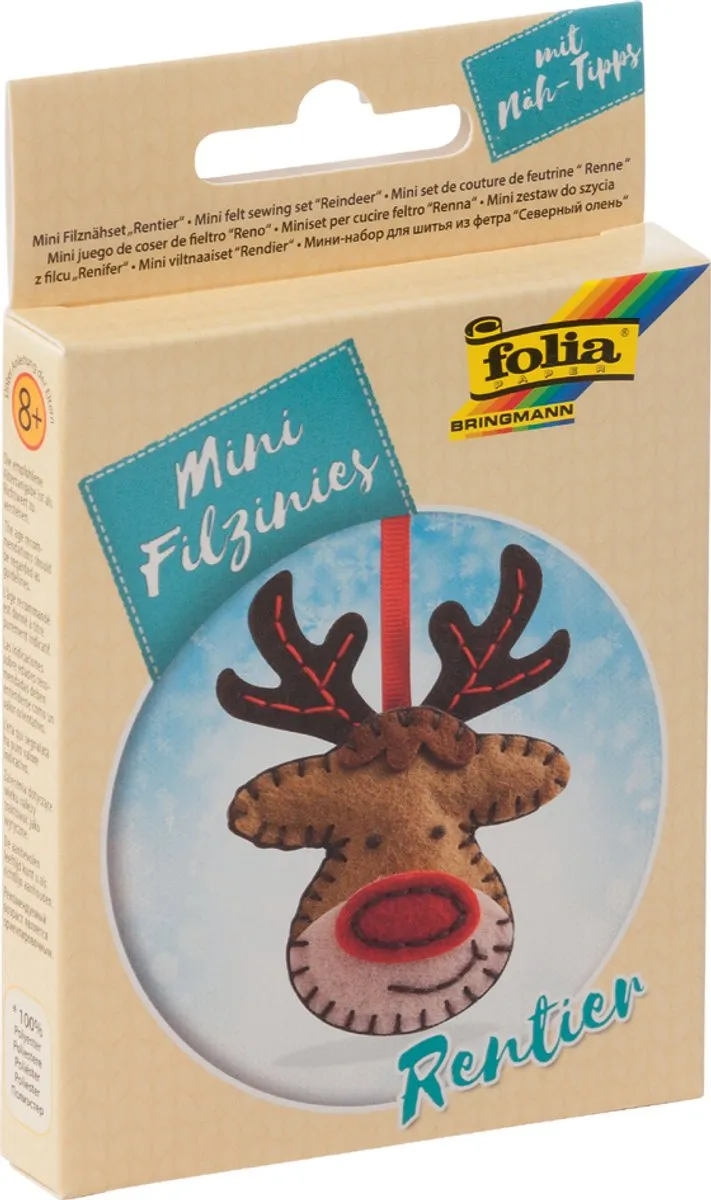 Folia Naaisetje Sneeuwman Knutselset - Wit Blauw Rood