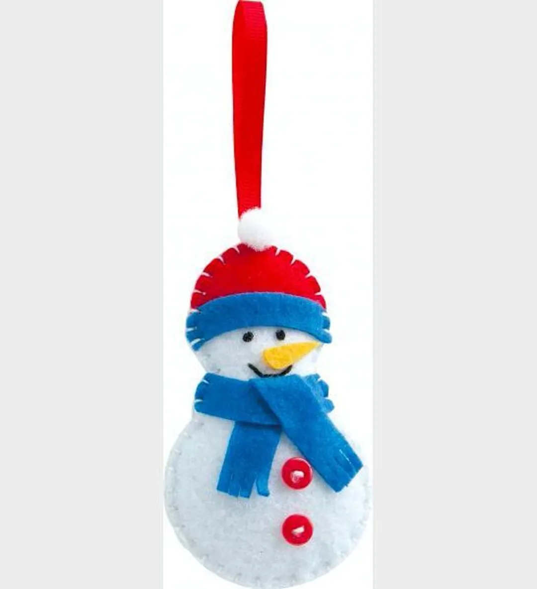 Folia Naaisetje Sneeuwman Knutselset - Wit Blauw Rood